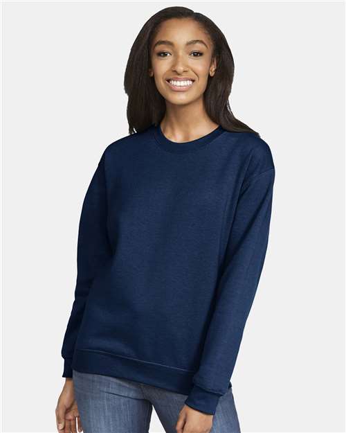 Navy Homebody Embroidered Sweatshirt with Silver Lettering, Cozy Homebody Crewneck Sweatshirt