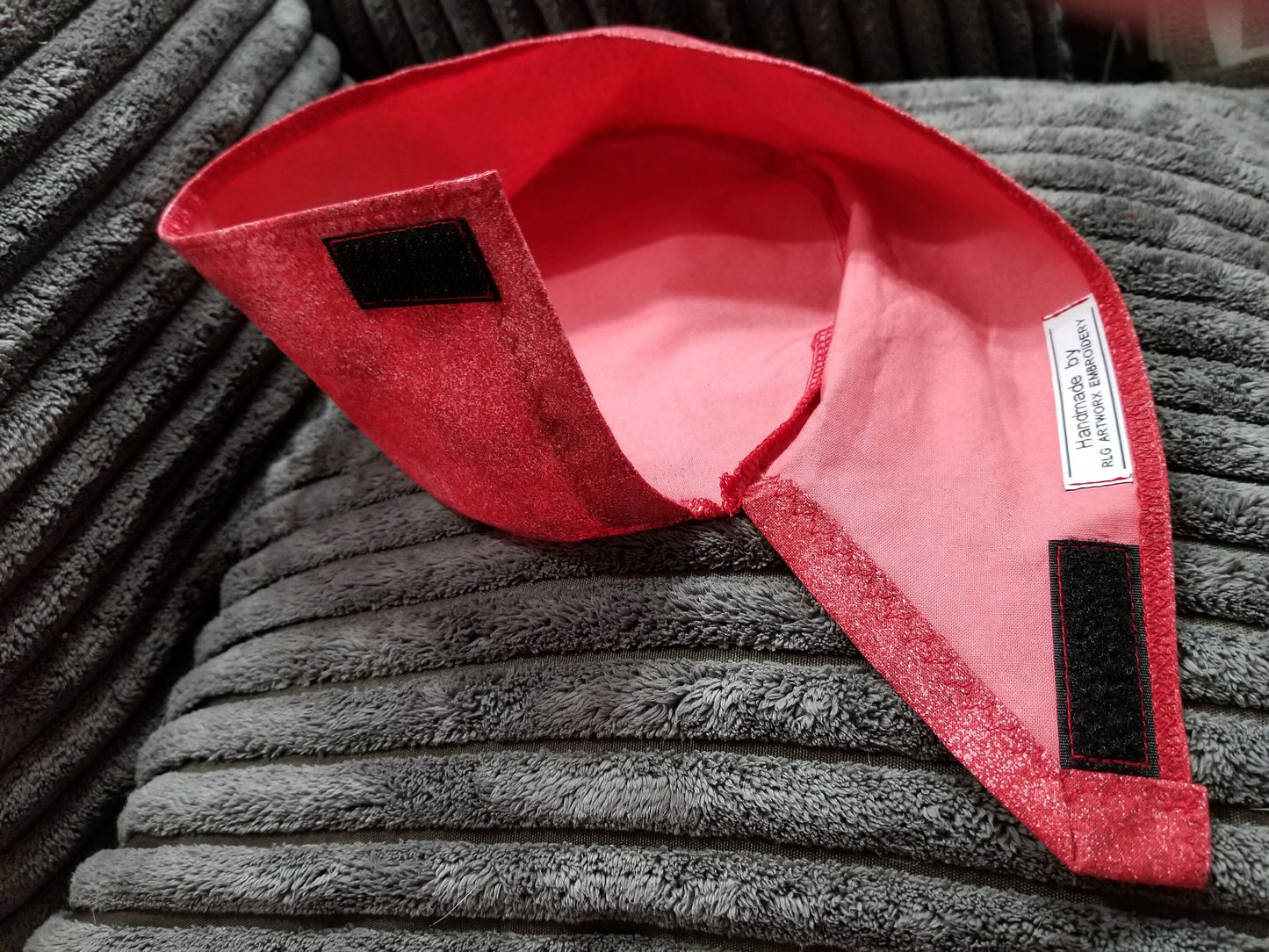 Red Painted Splatter Scrub Cap with hook and loop fasteners