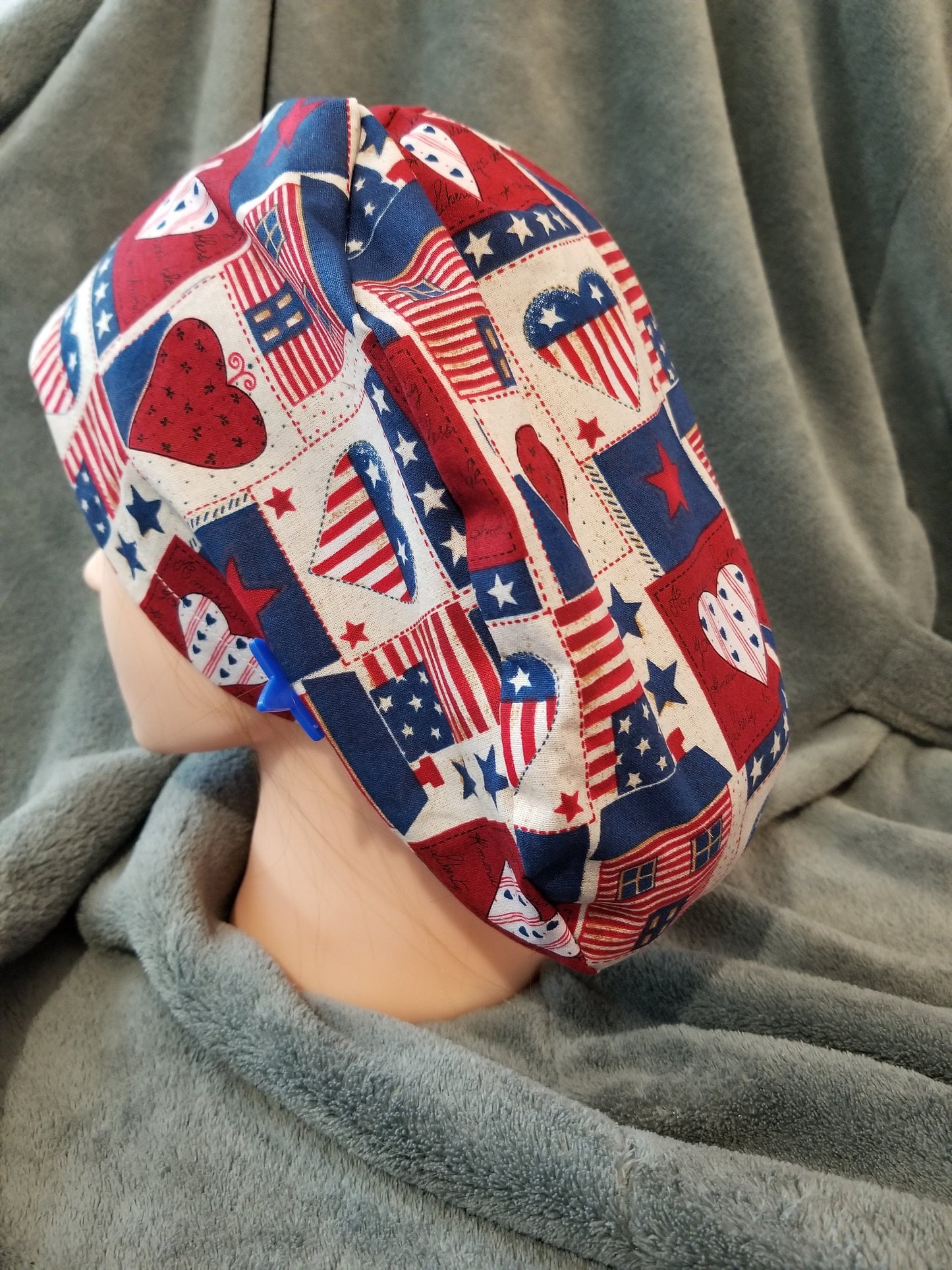 Pixie Style Scrub Cap Americana Scrub Cap, Euro Style Scrub Cap