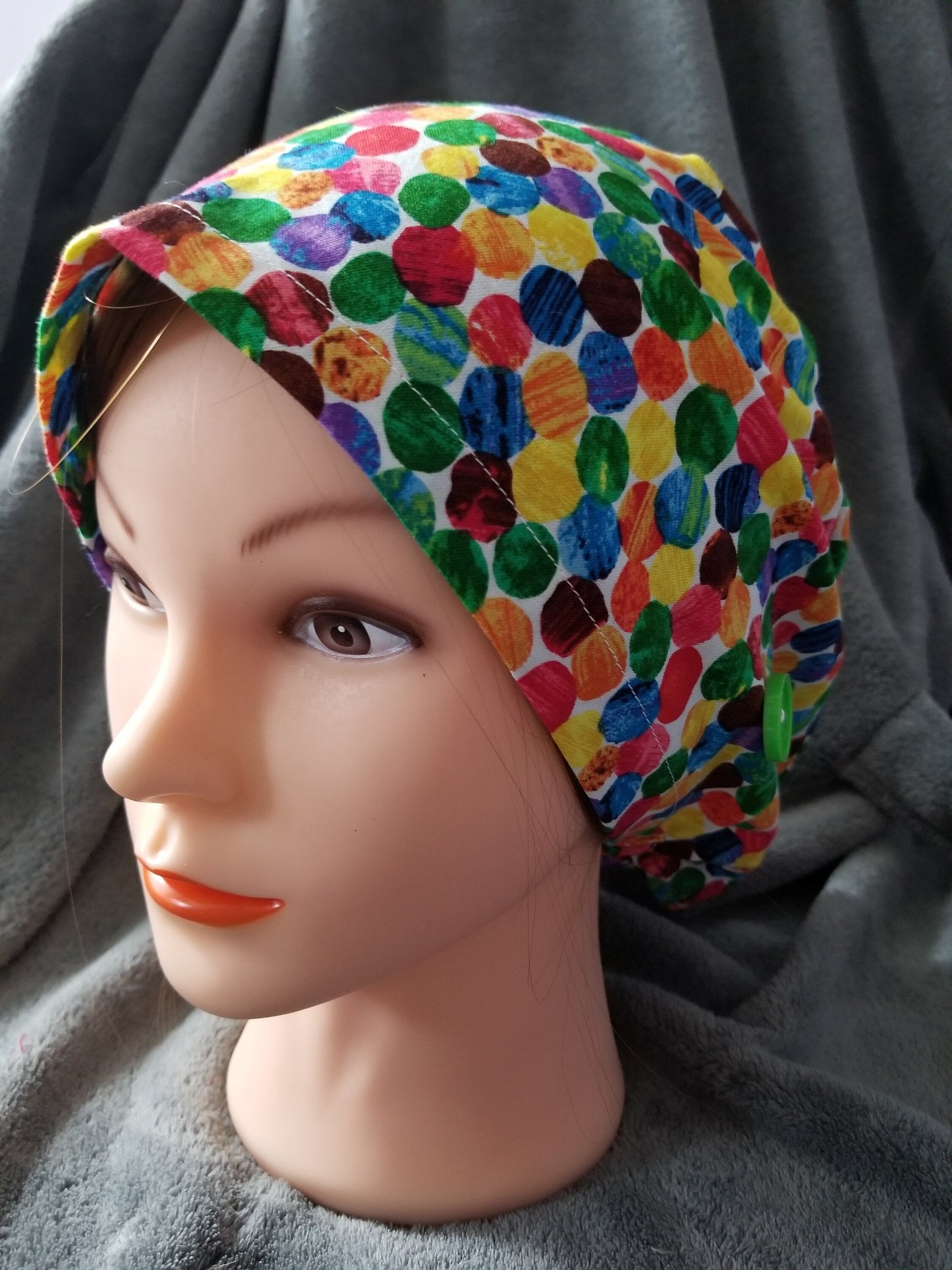 Marble Pixie Style Scrub Cap, Rainbow Marble Pixie Scrub Cap, Euro style scrub cap