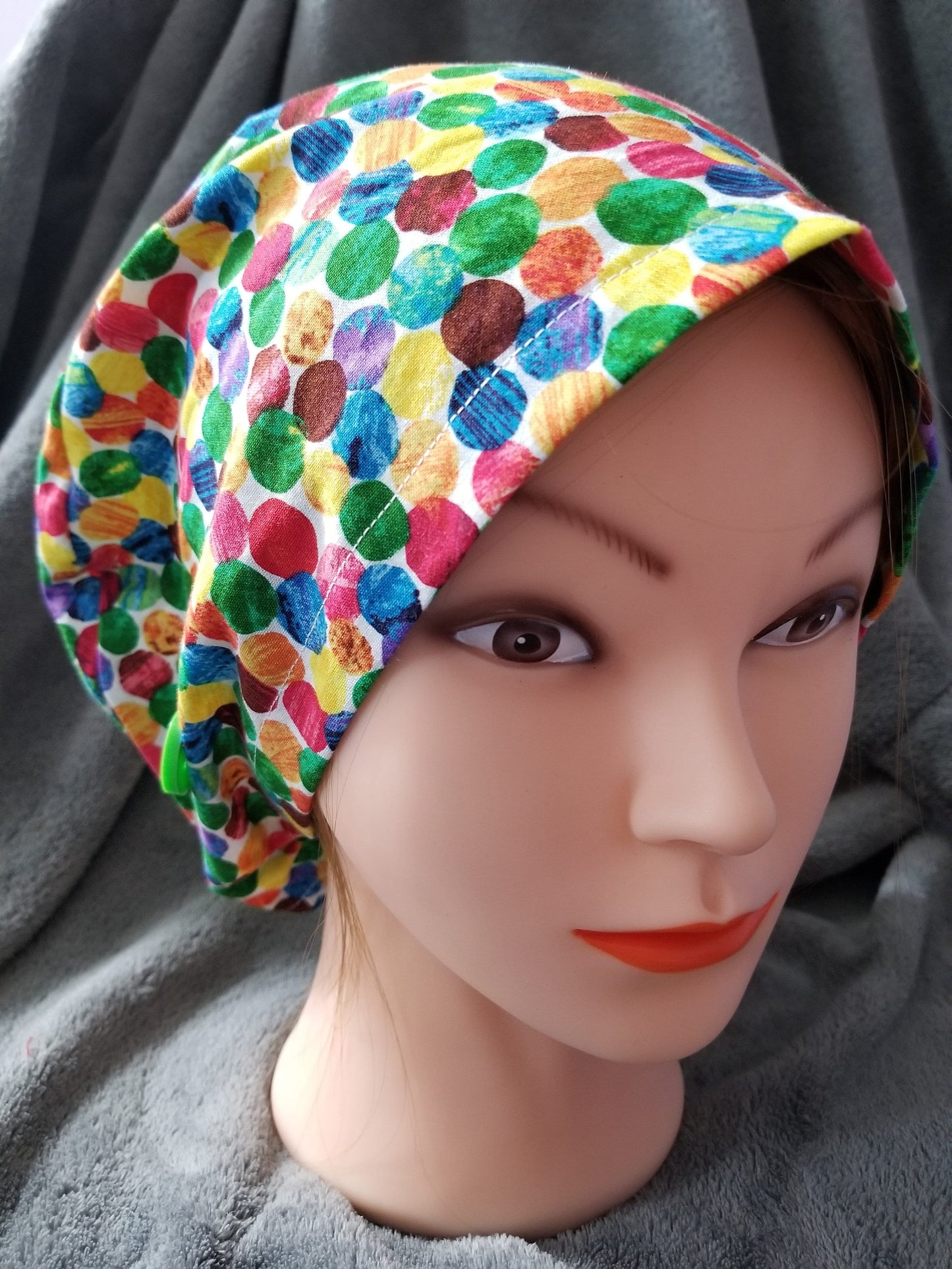 Marble Pixie Style Scrub Cap, Rainbow Marble Pixie Scrub Cap, Euro style scrub cap