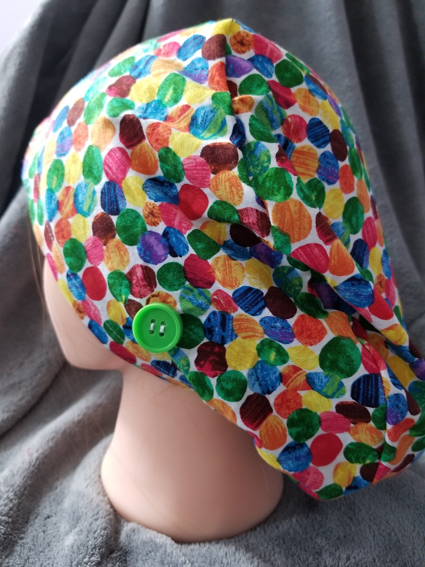 Marble Pixie Style Scrub Cap, Rainbow Marble Pixie Scrub Cap, Euro style scrub cap