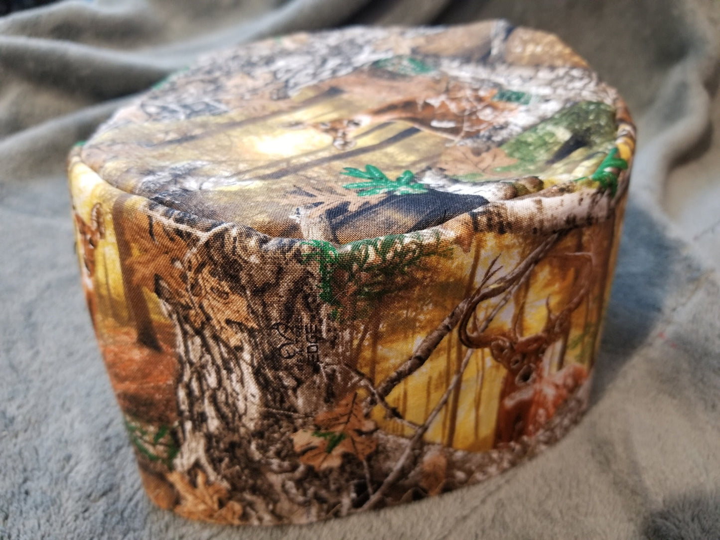 Deer Camo Scrub Cap with hook and loop fasteners