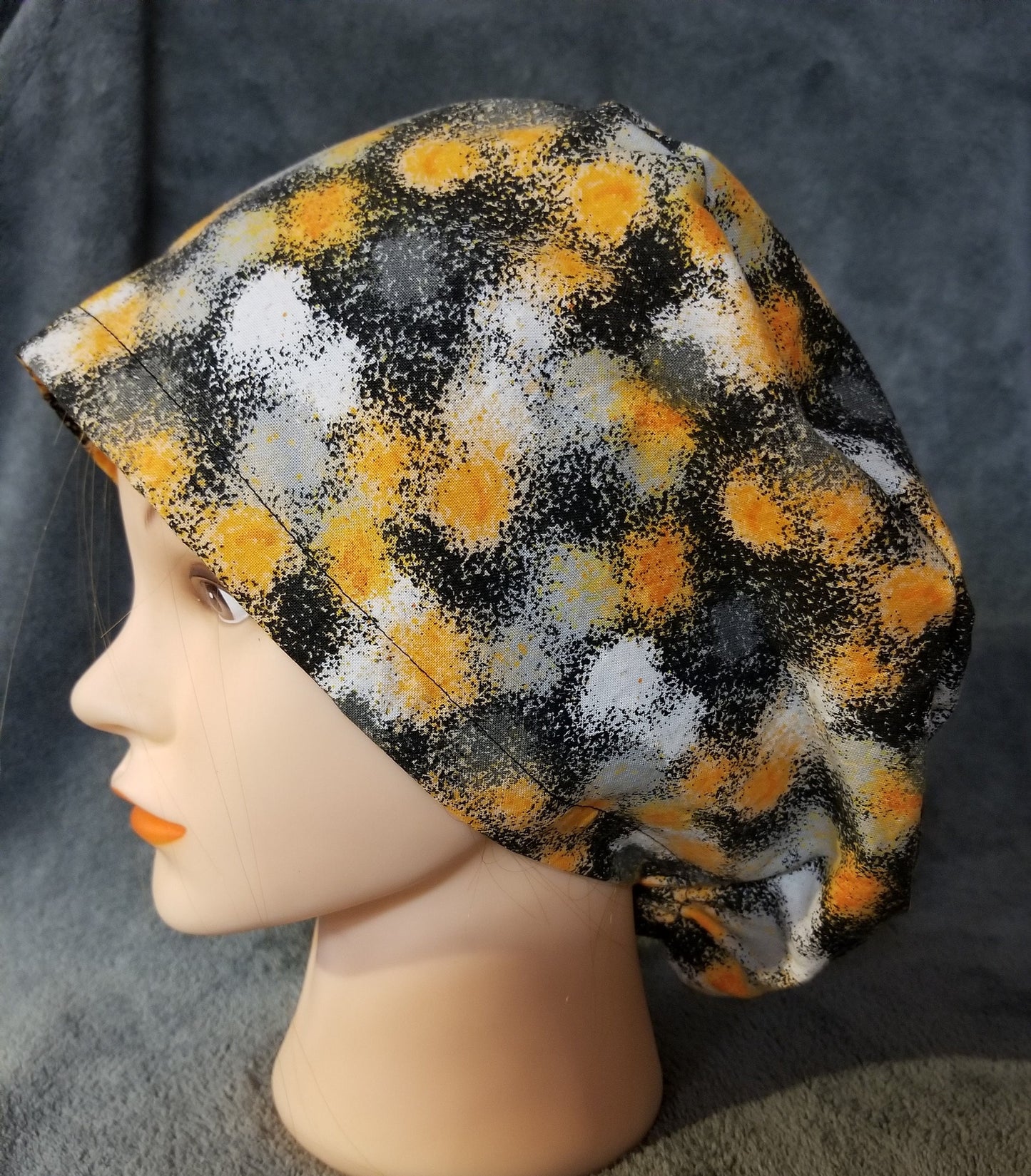 Halloween Paint Splatter Pixie Style Scrub Cap, Euro style scrub cap