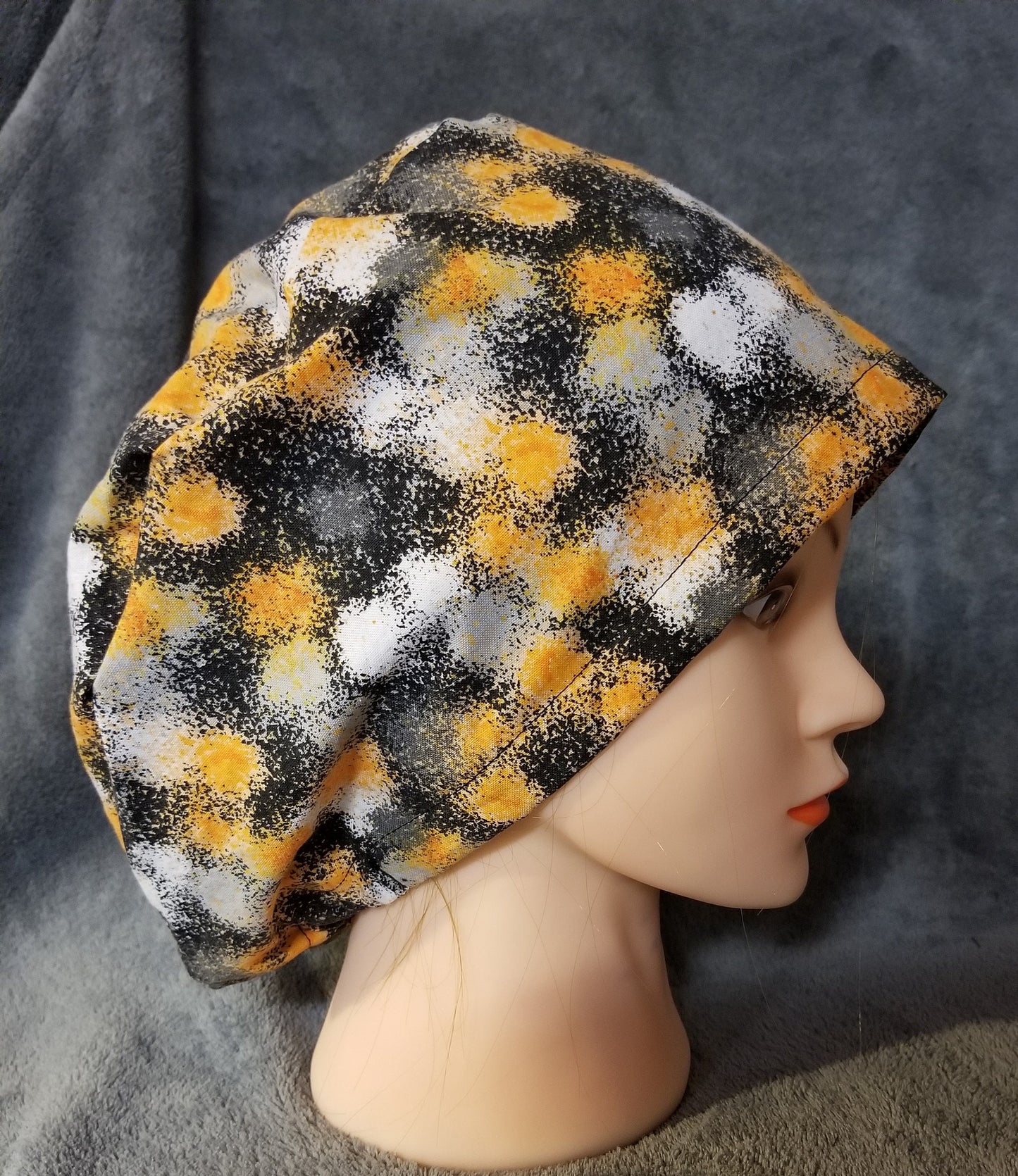 Halloween Paint Splatter Pixie Style Scrub Cap, Euro style scrub cap