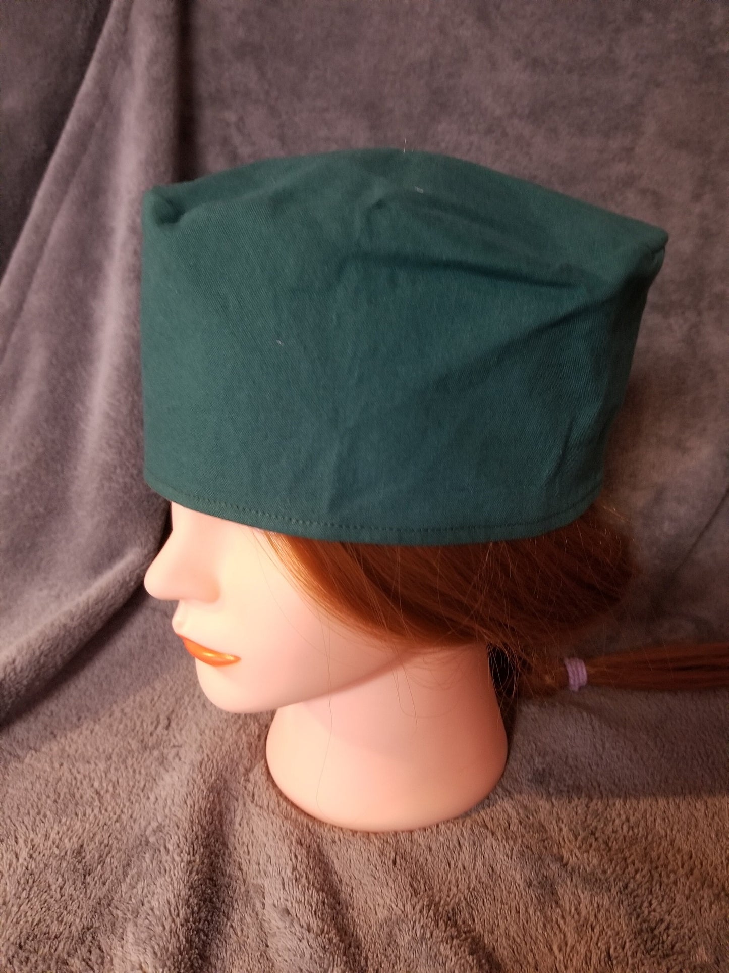 Green Solid Scrub Cap with hook and loop fasteners