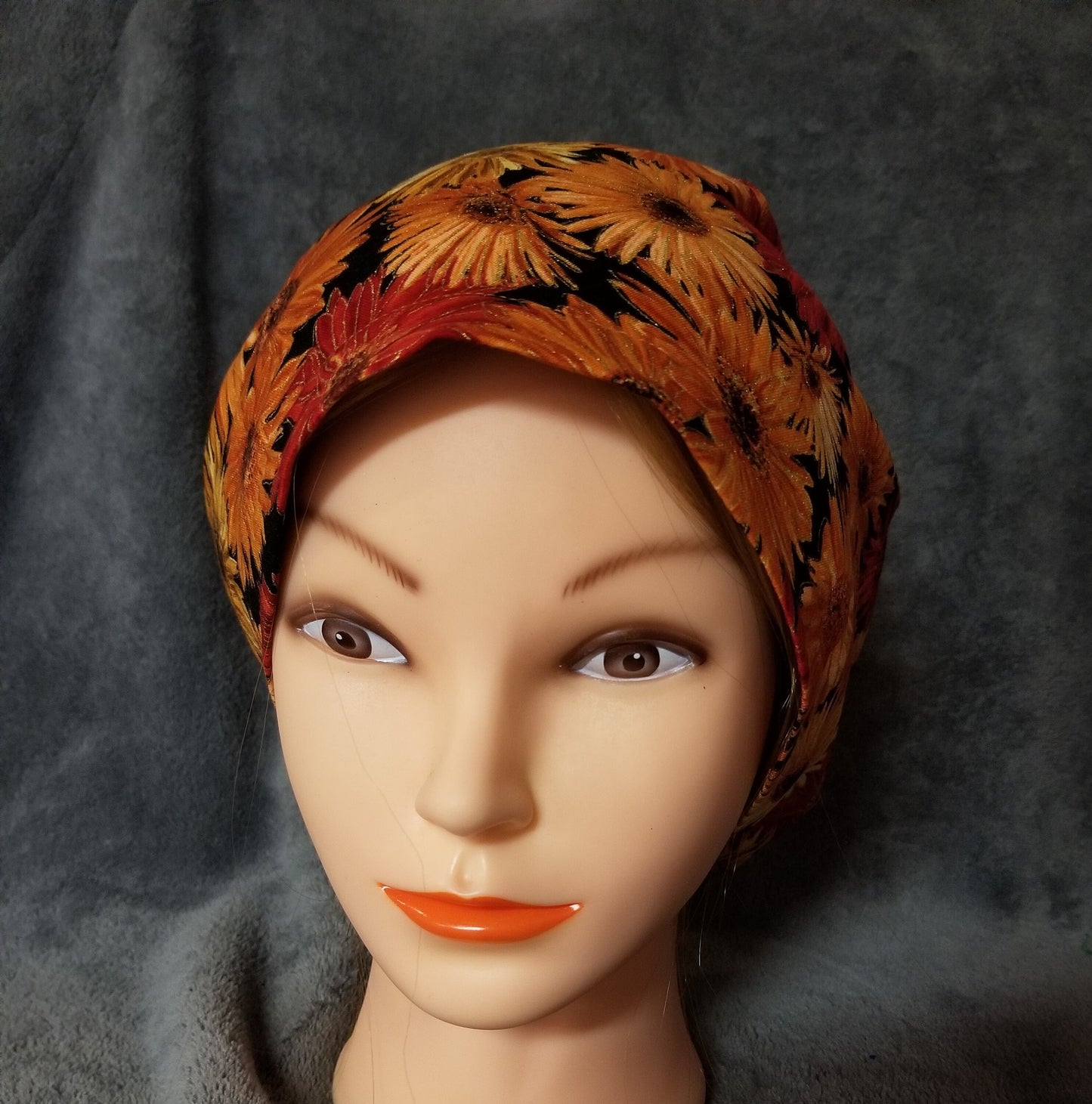 Fall Blooms Fall Flowers Pixie Style Scrub Cap, Euro style scrub cap