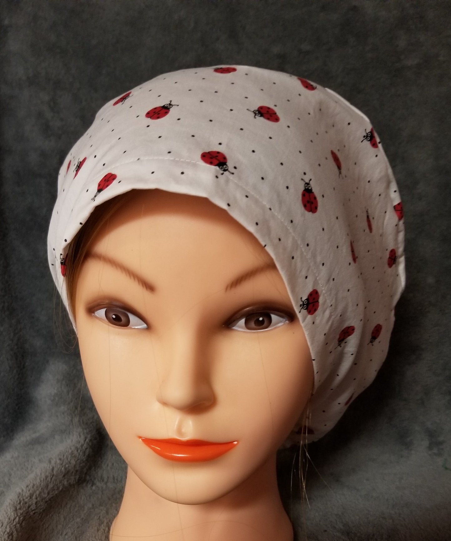 Ladybug Scrub Cap, Euro Style Scrub Cap