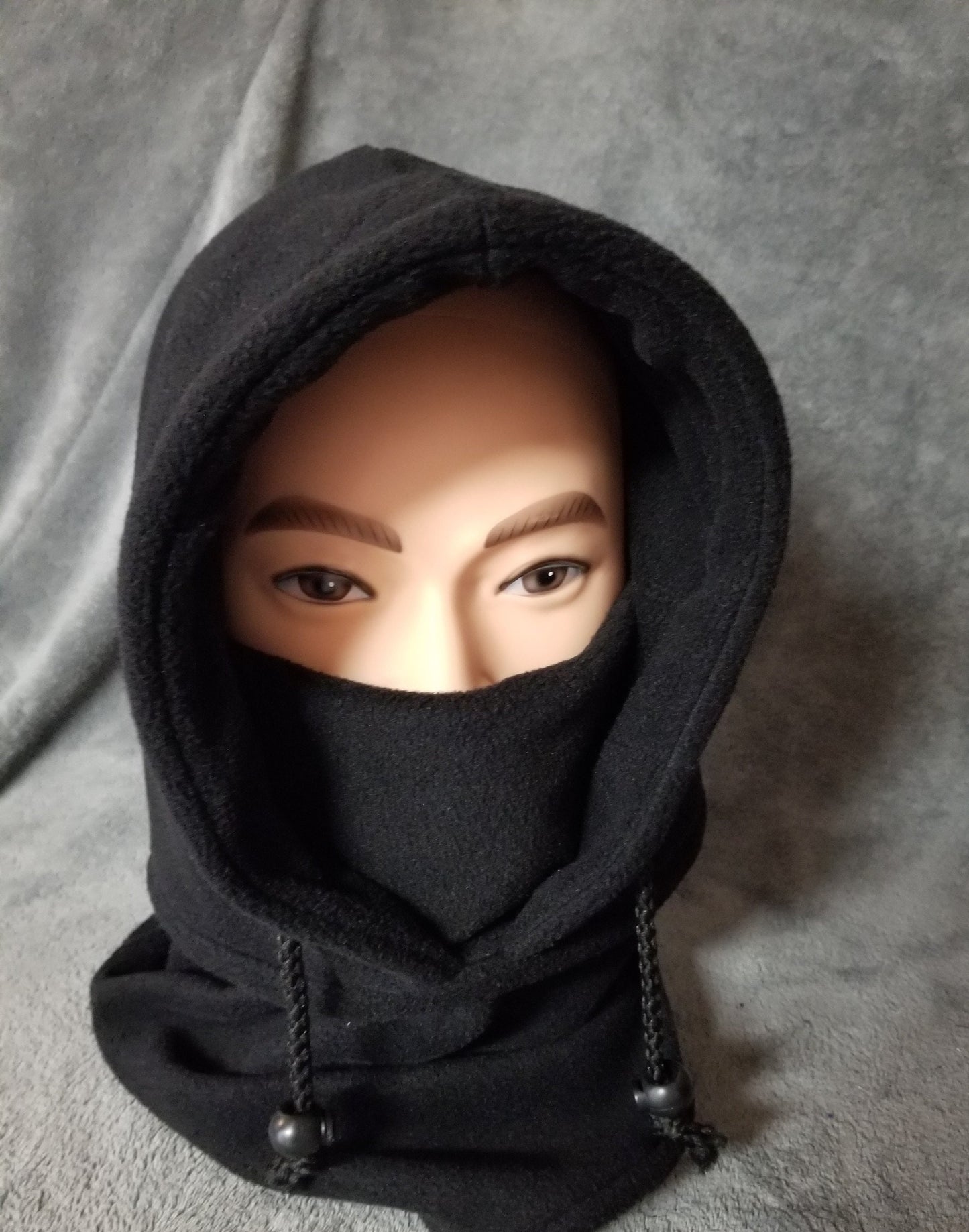 Black Anti Pill Fleece Large Ski Helmet Cover