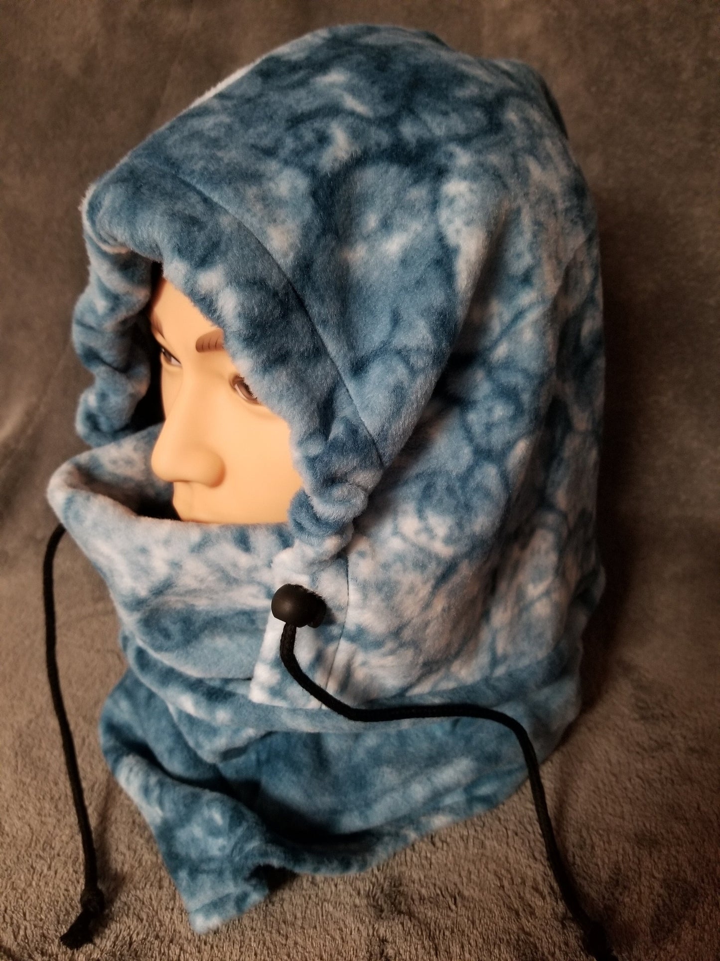 Teal Marble Anti Pill Fleece Ski Helmet Cover