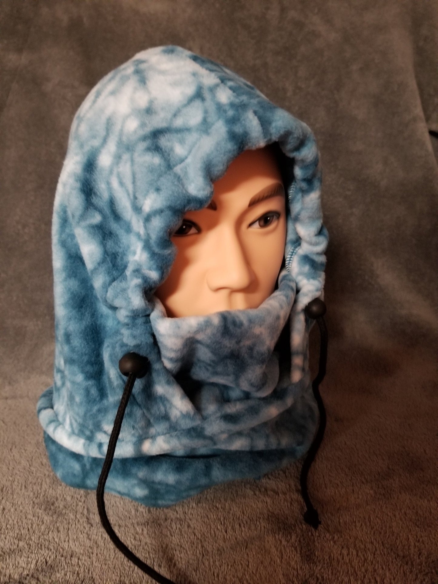 Teal Marble Anti Pill Fleece Ski Helmet Cover