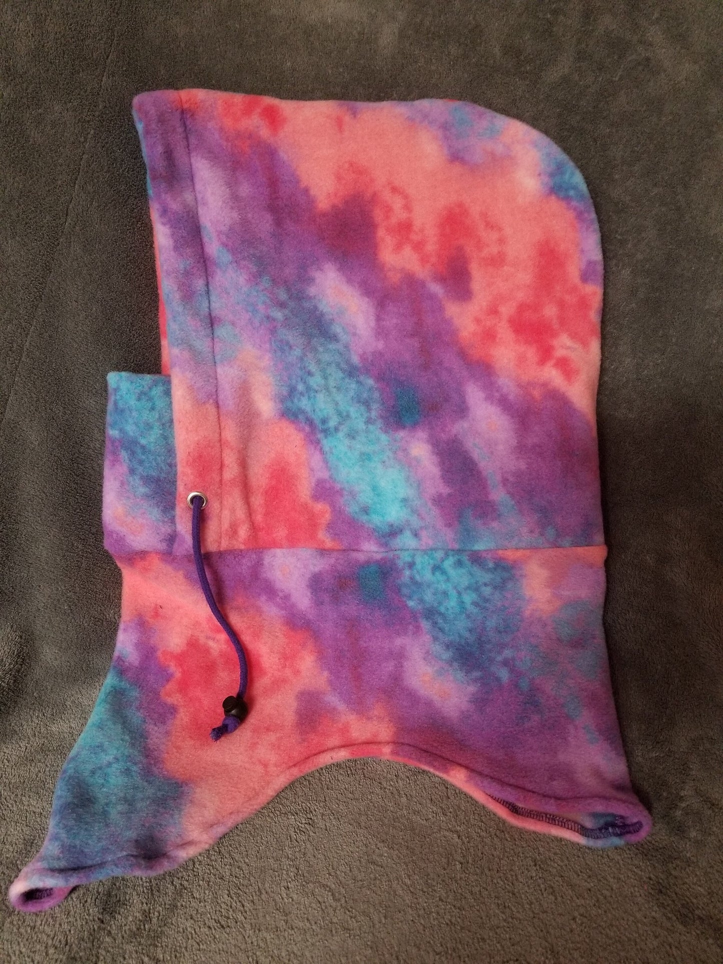Cotton Candy Tie Dye Print Anti Pill Fleece Large Ski Helmet Cover