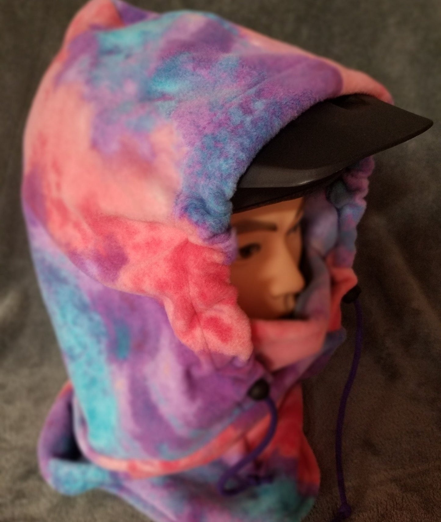 Cotton Candy Tie Dye Print Anti Pill Fleece Extra Large Ski Helmet Cover