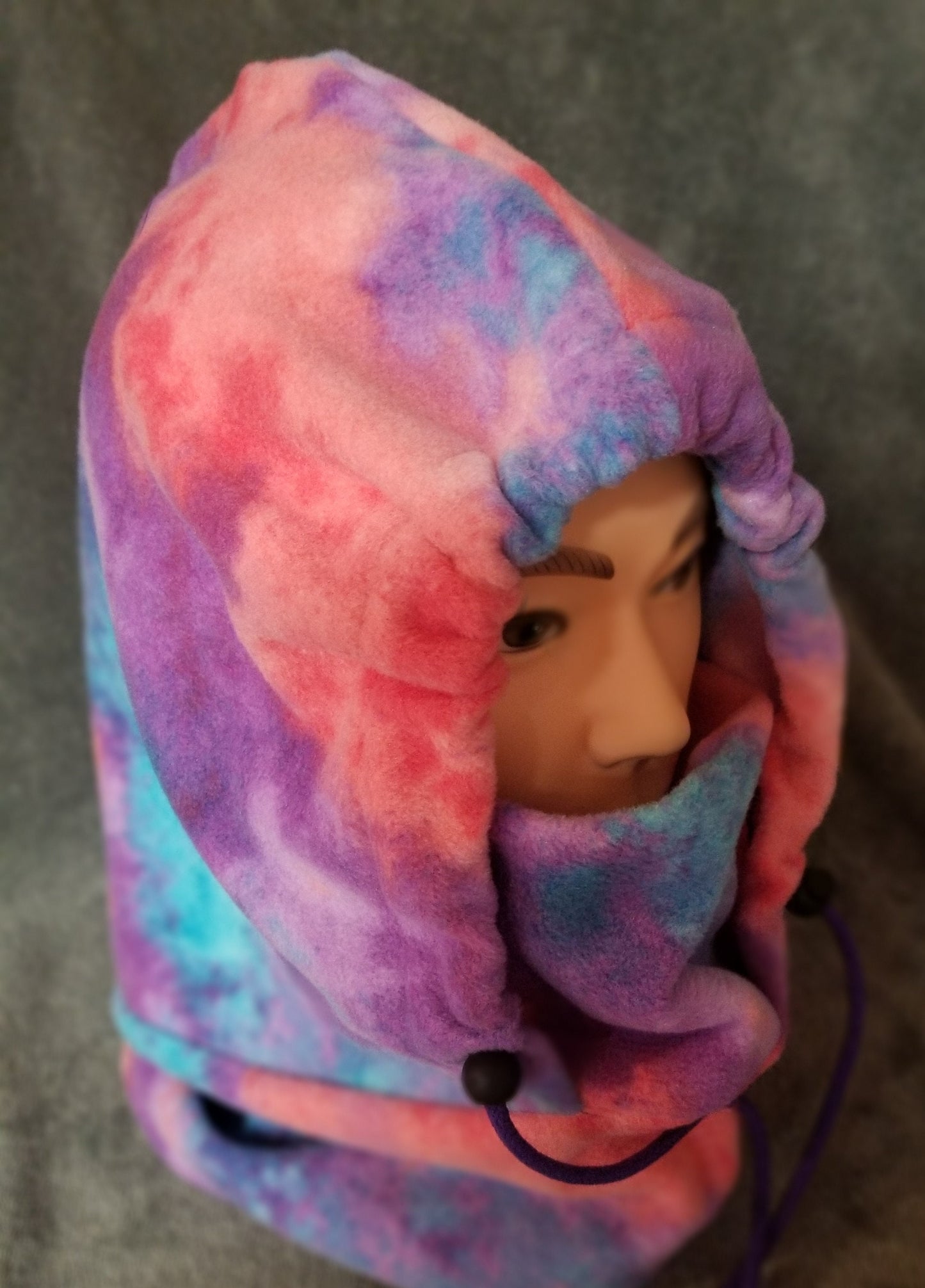 Cotton Candy Tie Dye Print Anti Pill Fleece Extra Large Ski Helmet Cover