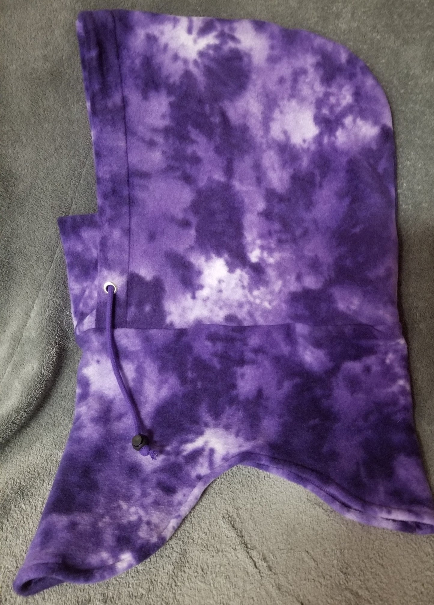 Purple and White Marble Print Anti Pill Fleece Large Ski Helmet Cover