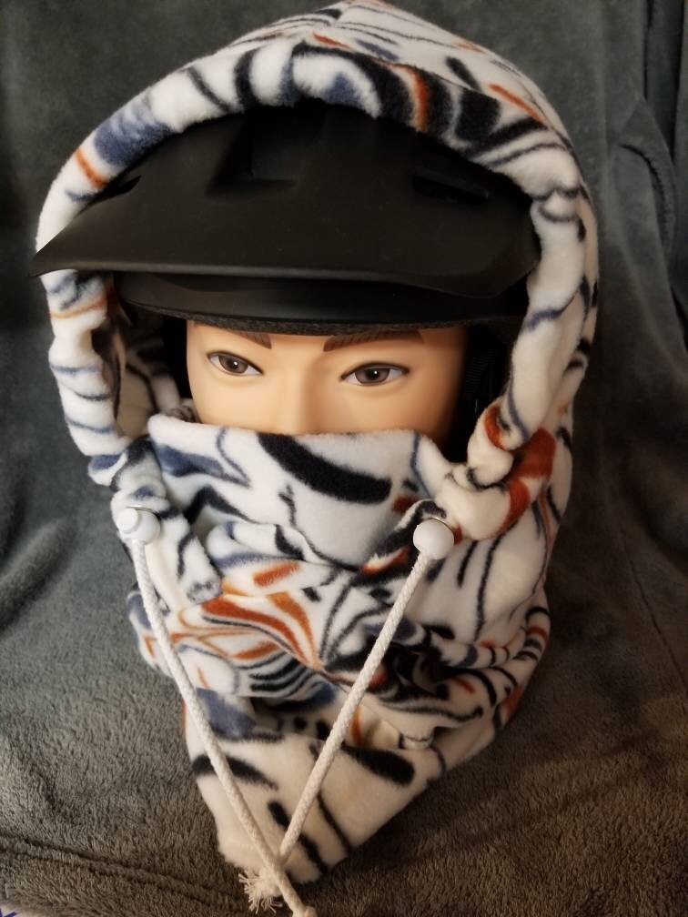 Floral Sketch Print Anti Pill Fleece Extra Large Ski Helmet Cover