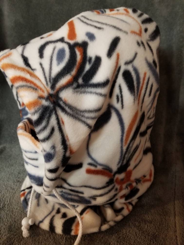 Floral Sketch Print Anti Pill Fleece Large Ski Helmet Cover