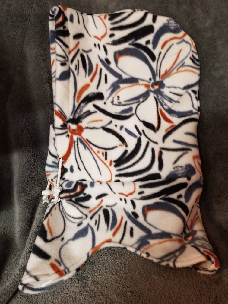 Floral Sketch Print Anti Pill Fleece Extra Large Ski Helmet Cover