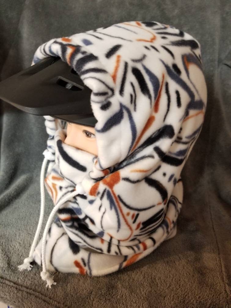 Floral Sketch Print Anti Pill Fleece Extra Large Ski Helmet Cover