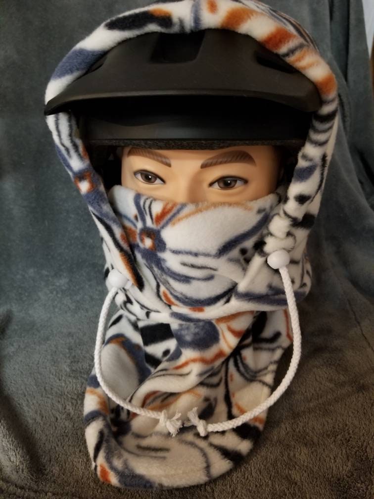 Floral Sketch Print Anti Pill Fleece Large Ski Helmet Cover
