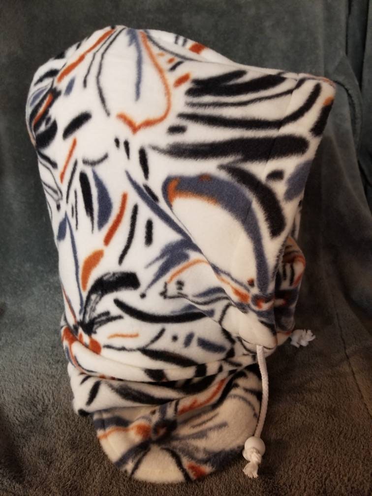 Floral Sketch Print Anti Pill Fleece Large Ski Helmet Cover