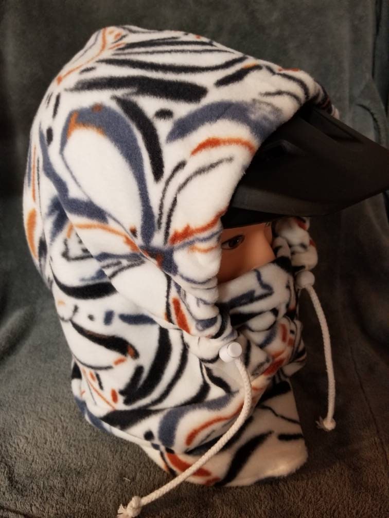 Floral Sketch Print Anti Pill Fleece Large Ski Helmet Cover