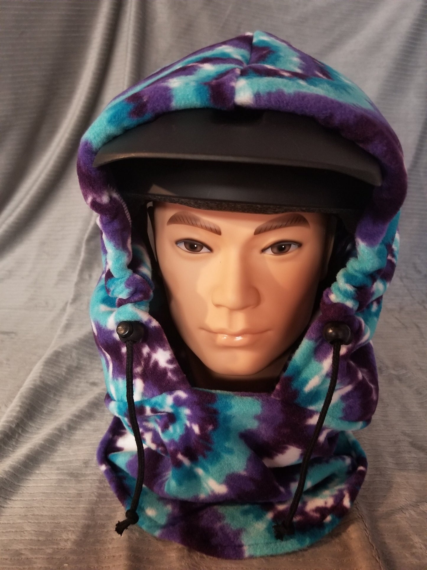Purple Sunburst Tie Dye Print Anti Pill Fleece Extra Large Ski Helmet Cover