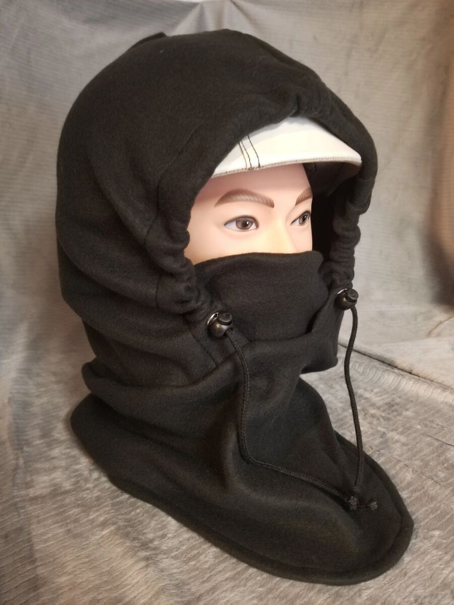 Very Black Extra Large Anti Pill Plush Fleece Ski Helmet Cover