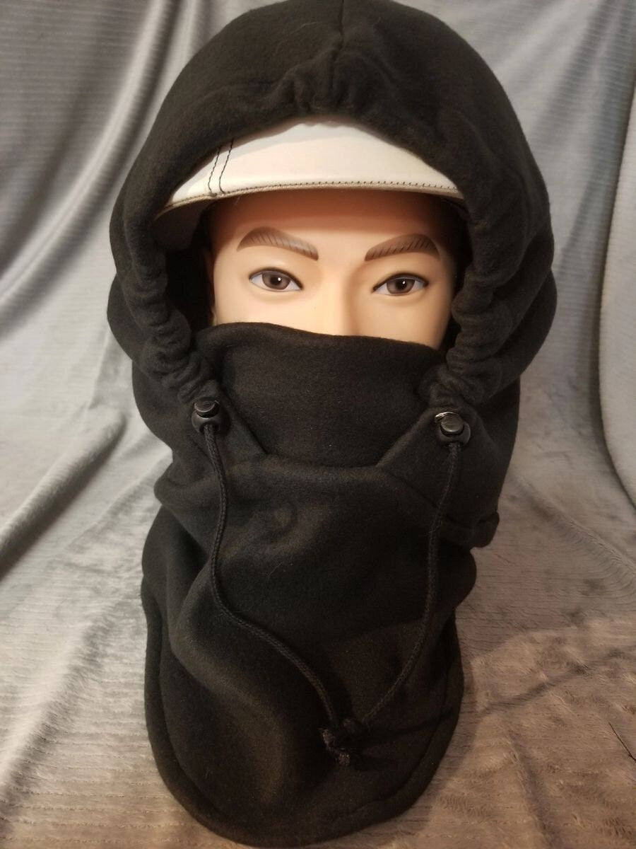 Very Black Extra Large Anti Pill Plush Fleece Ski Helmet Cover