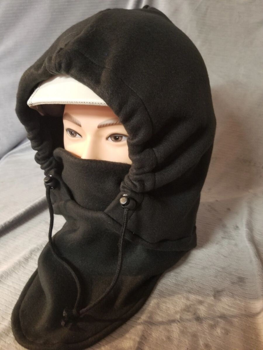 Very Black Extra Large Anti Pill Plush Fleece Ski Helmet Cover