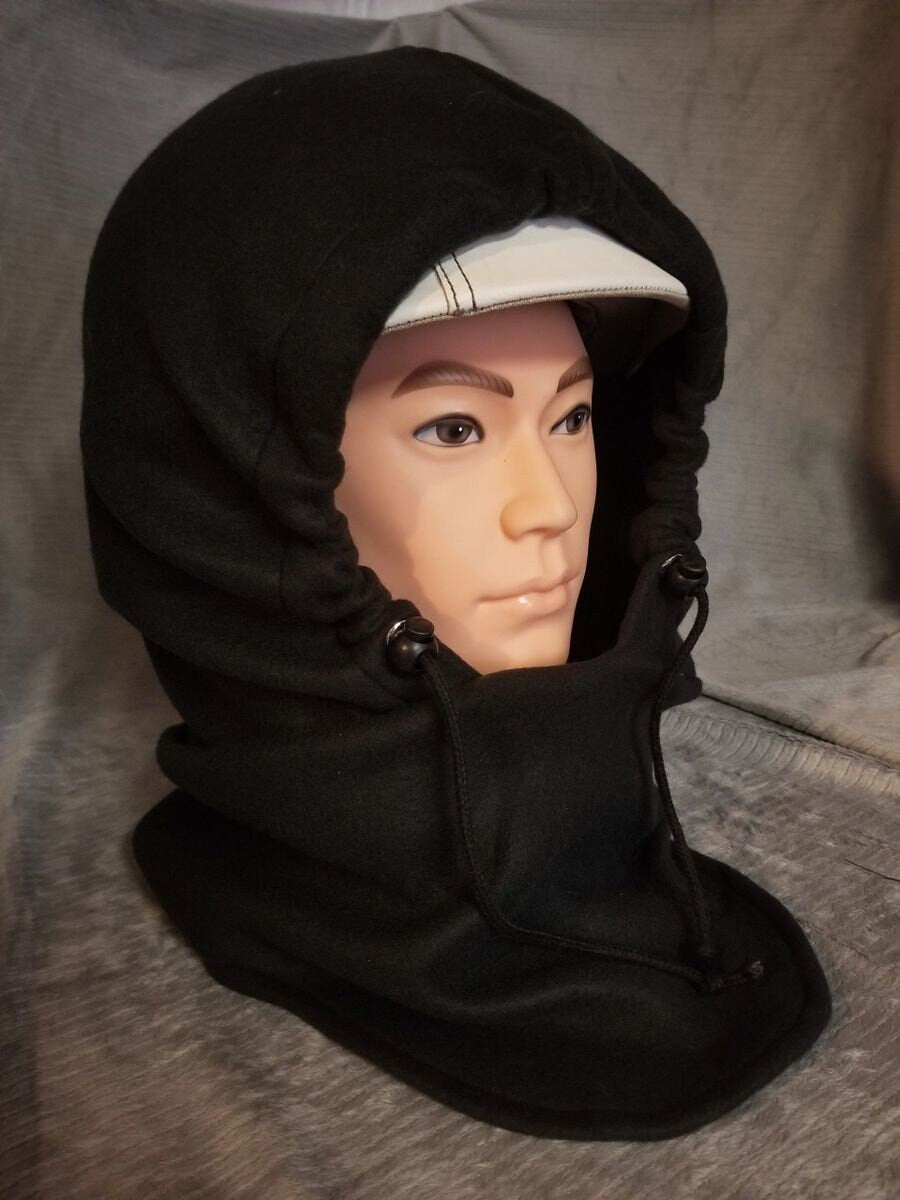 Very Black Extra Large Anti Pill Plush Fleece Ski Helmet Cover