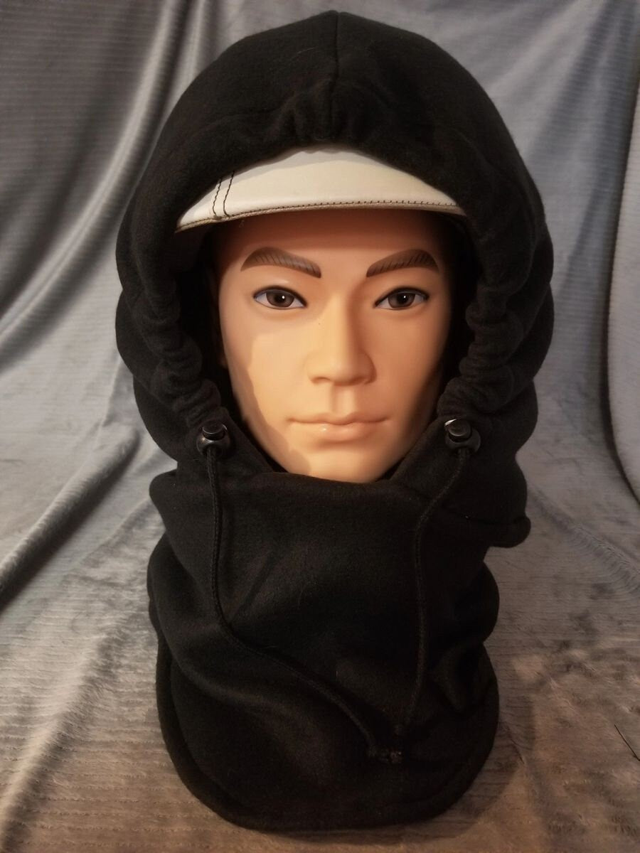 Very Black Extra Large Anti Pill Plush Fleece Ski Helmet Cover