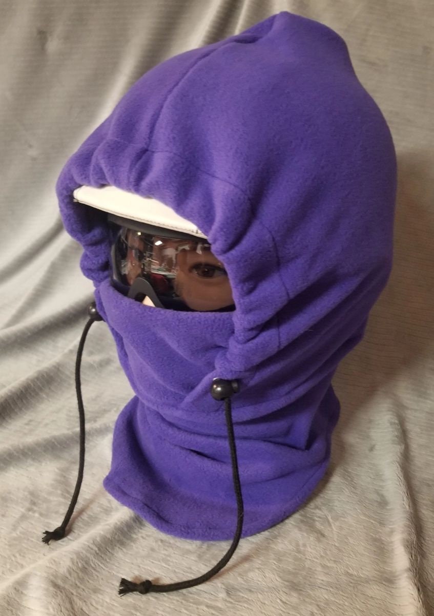 Purple Large Fleece Ski Helmet Cover