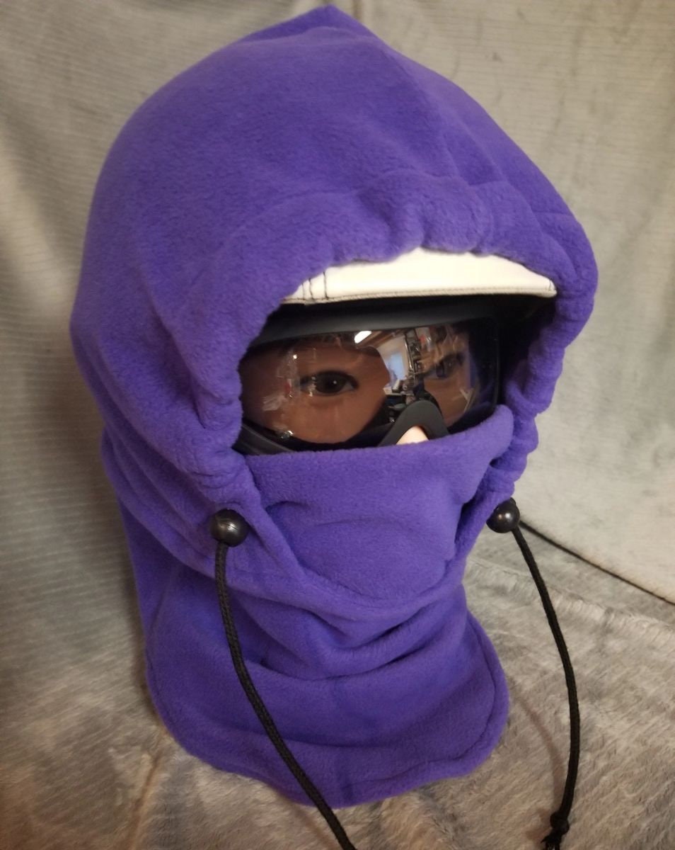 Purple Large Fleece Ski Helmet Cover