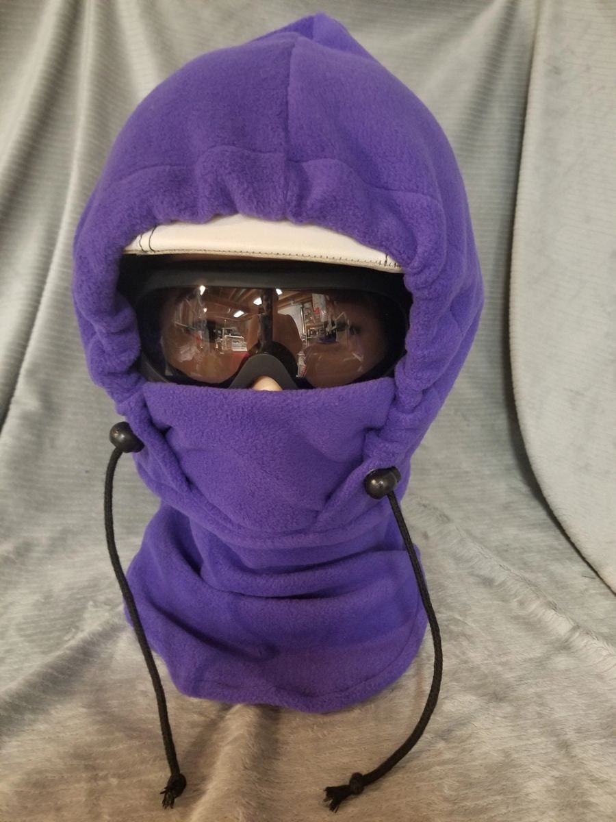 Purple Large Fleece Ski Helmet Cover