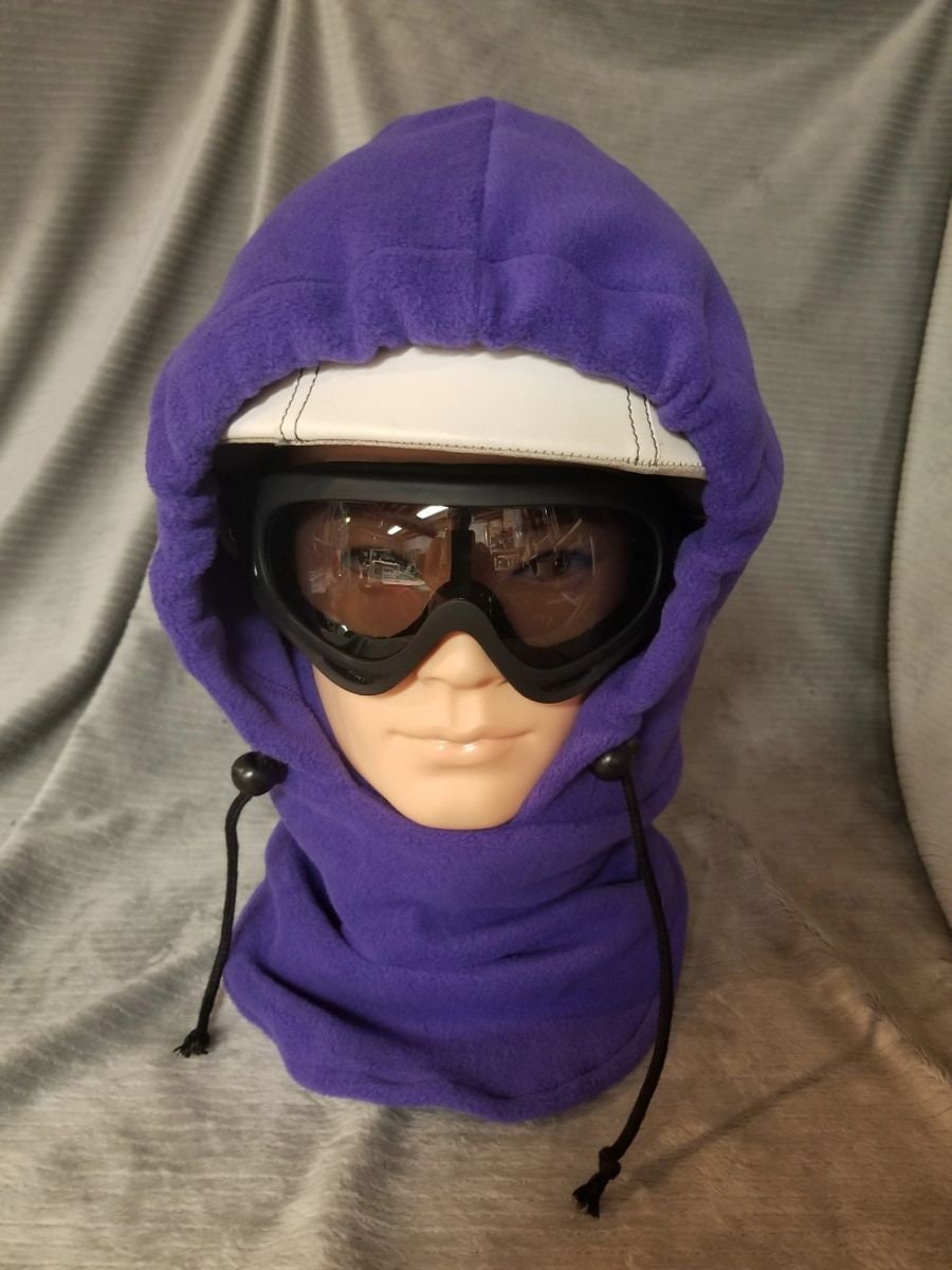 Purple Large Fleece Ski Helmet Cover