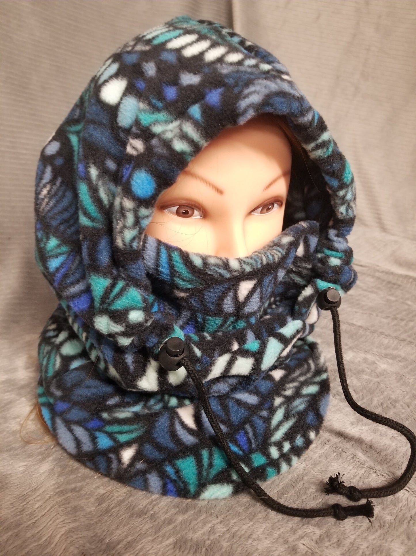 Zentangle Blues Print Anti Pill Fleece Large Ski Helmet Cover