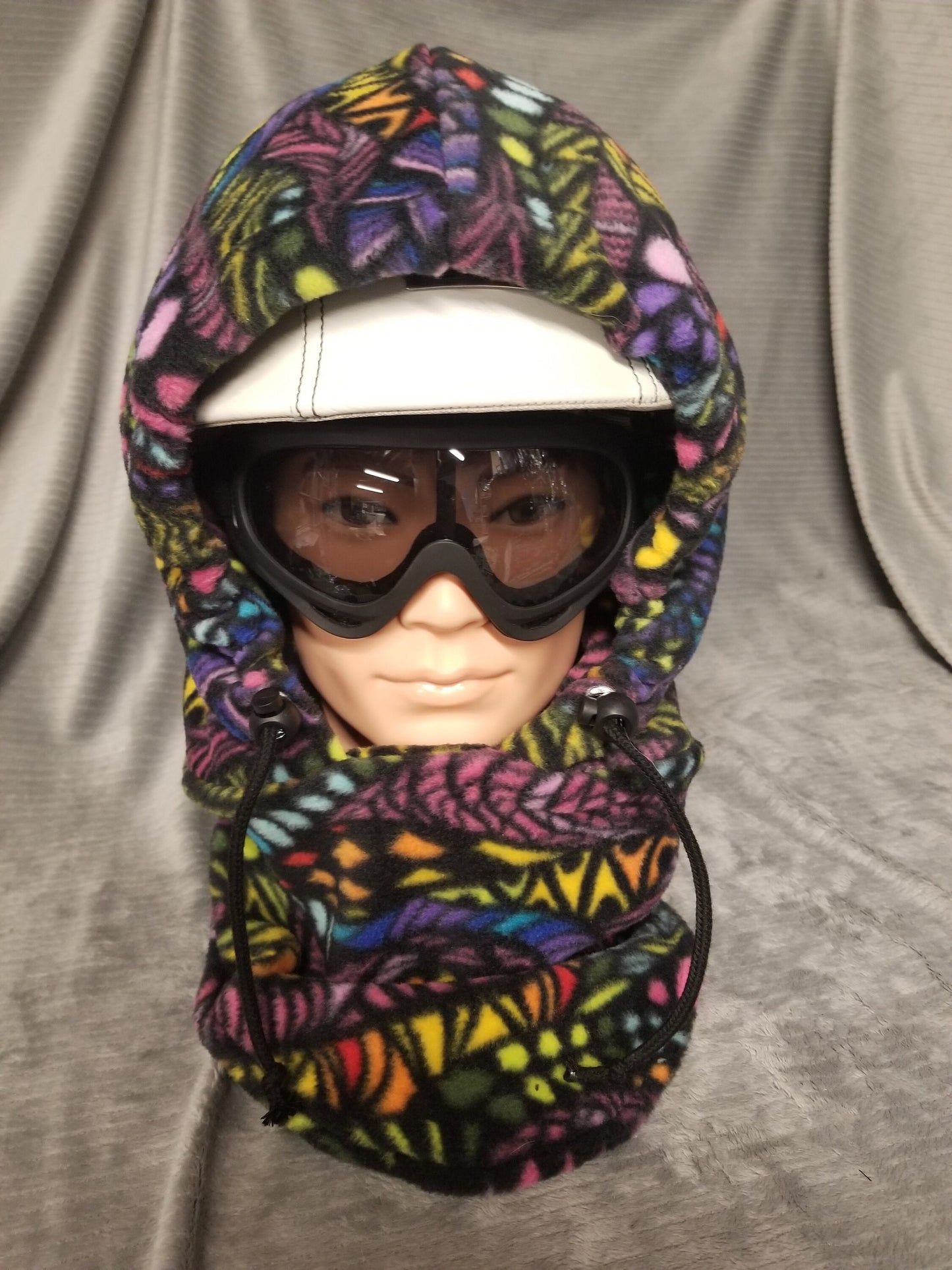 Zentangle Rainbow Print Anti Pill Fleece Extra Large Ski Helmet Cover