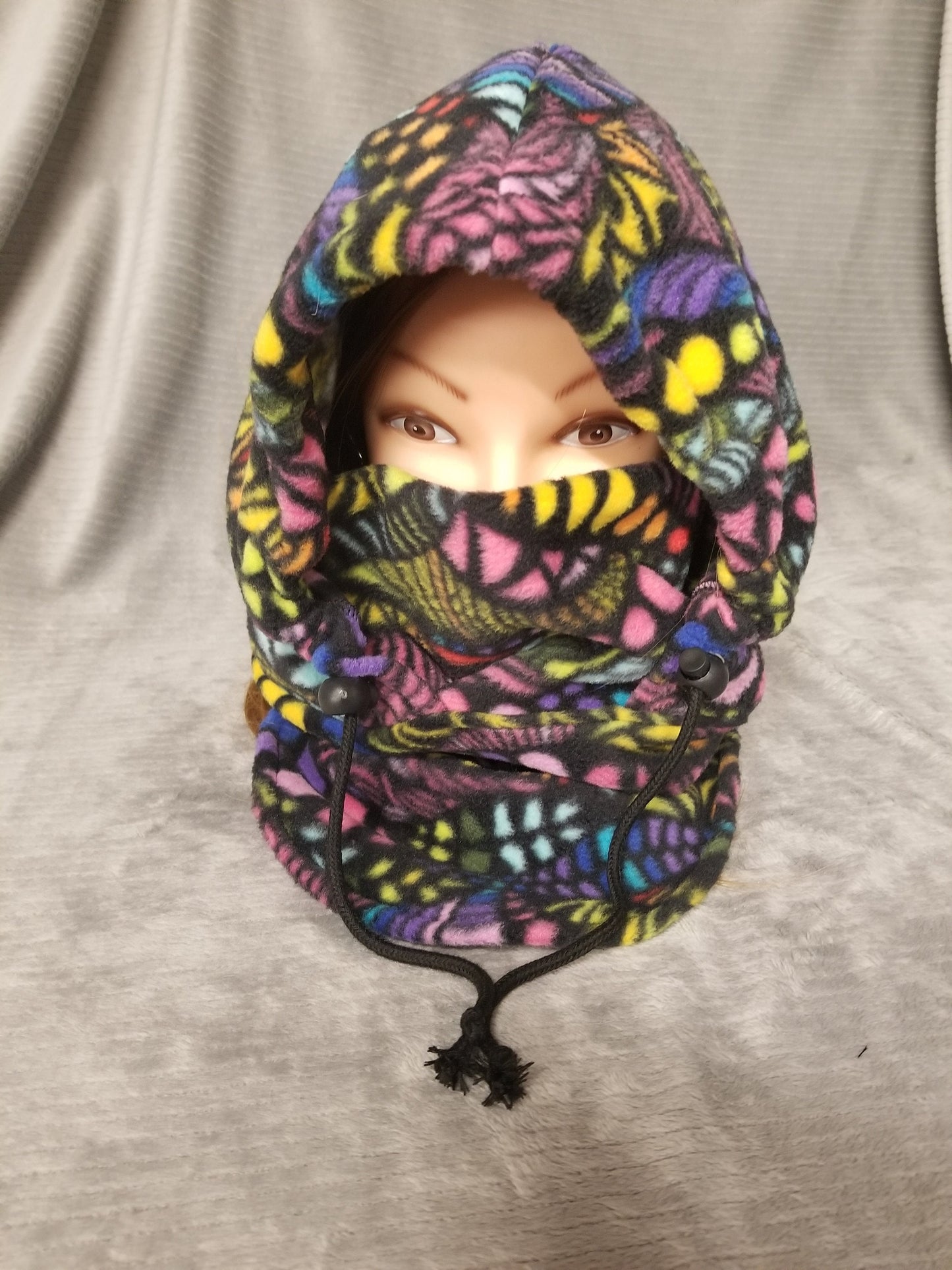 Zentangle Rainbow Print Anti Pill Fleece Large Ski Helmet Cover