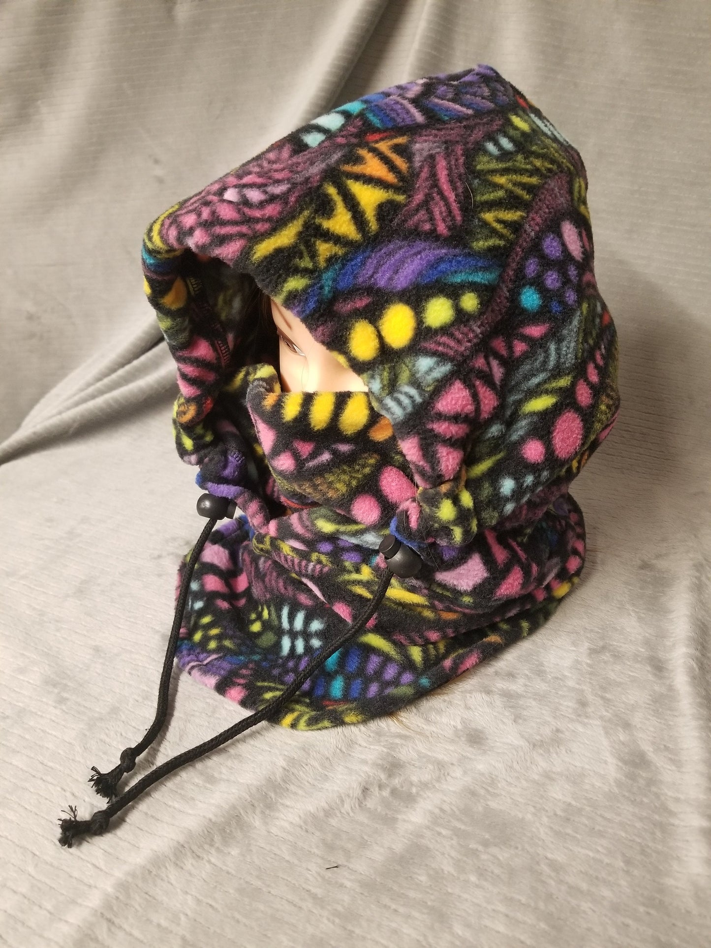Zentangle Rainbow Print Anti Pill Fleece Large Ski Helmet Cover