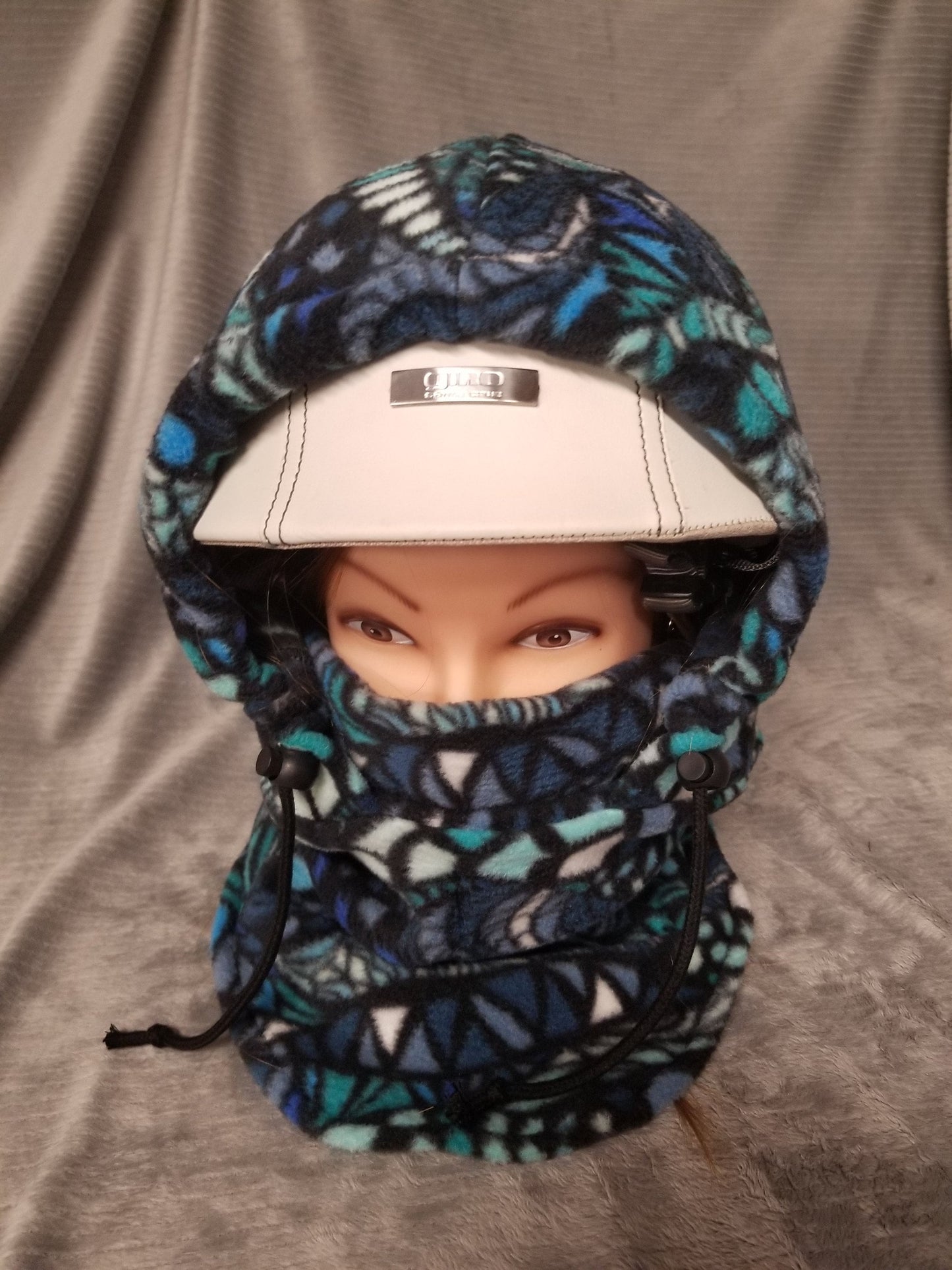 Zentangle Blues Print Anti Pill Fleece Large Ski Helmet Cover