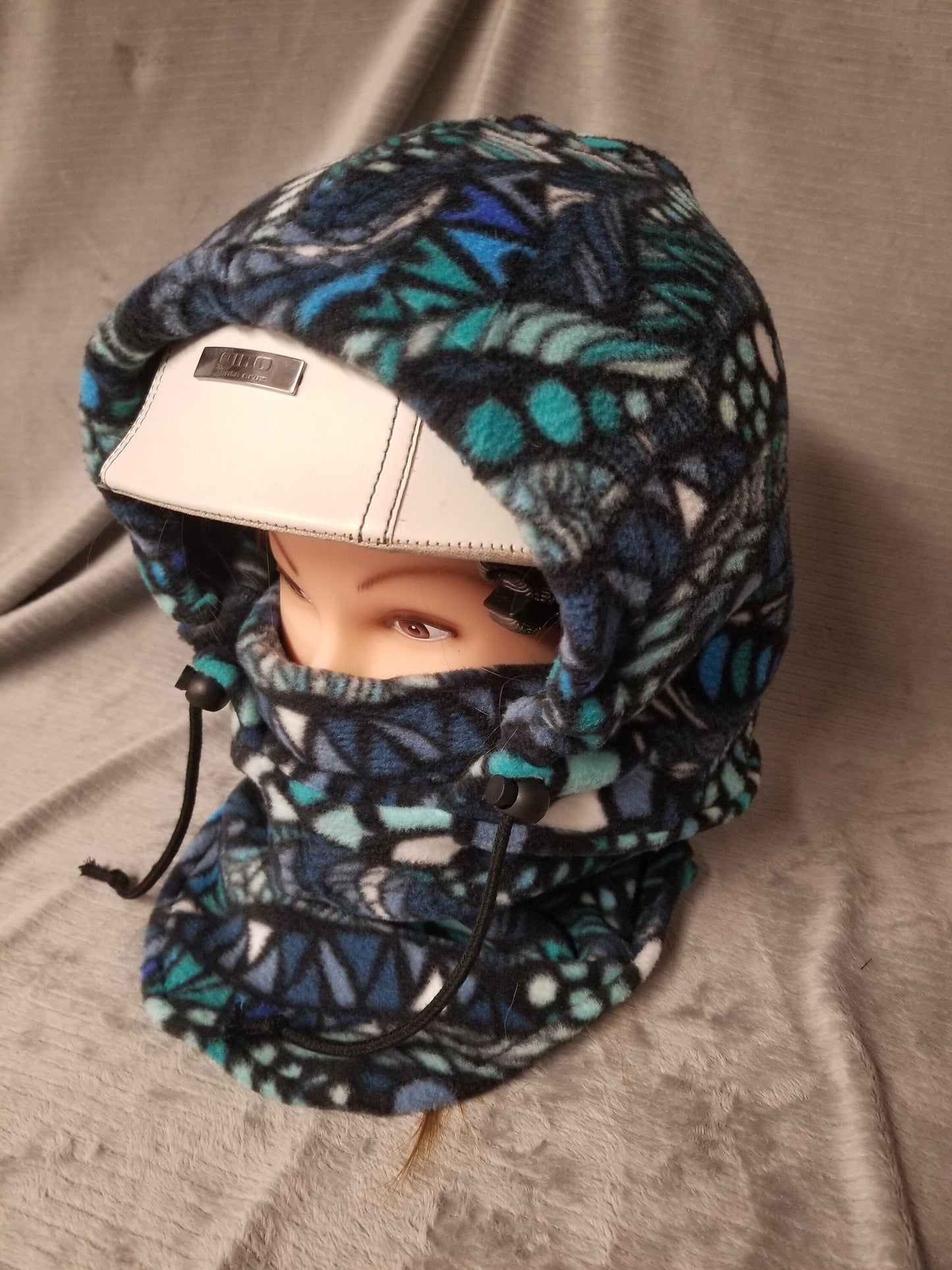Zentangle Blues Print Anti Pill Fleece Large Ski Helmet Cover