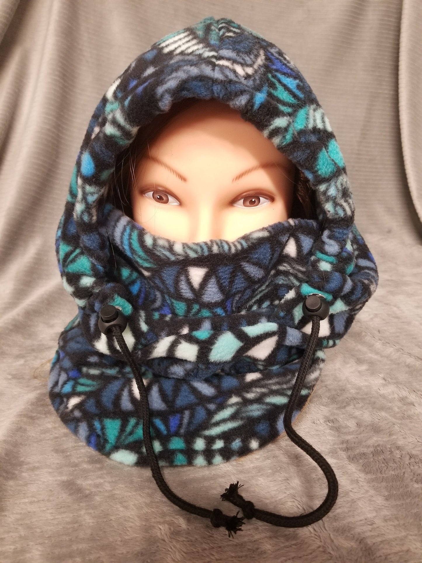 Zentangle Blues Print Anti Pill Fleece Large Ski Helmet Cover