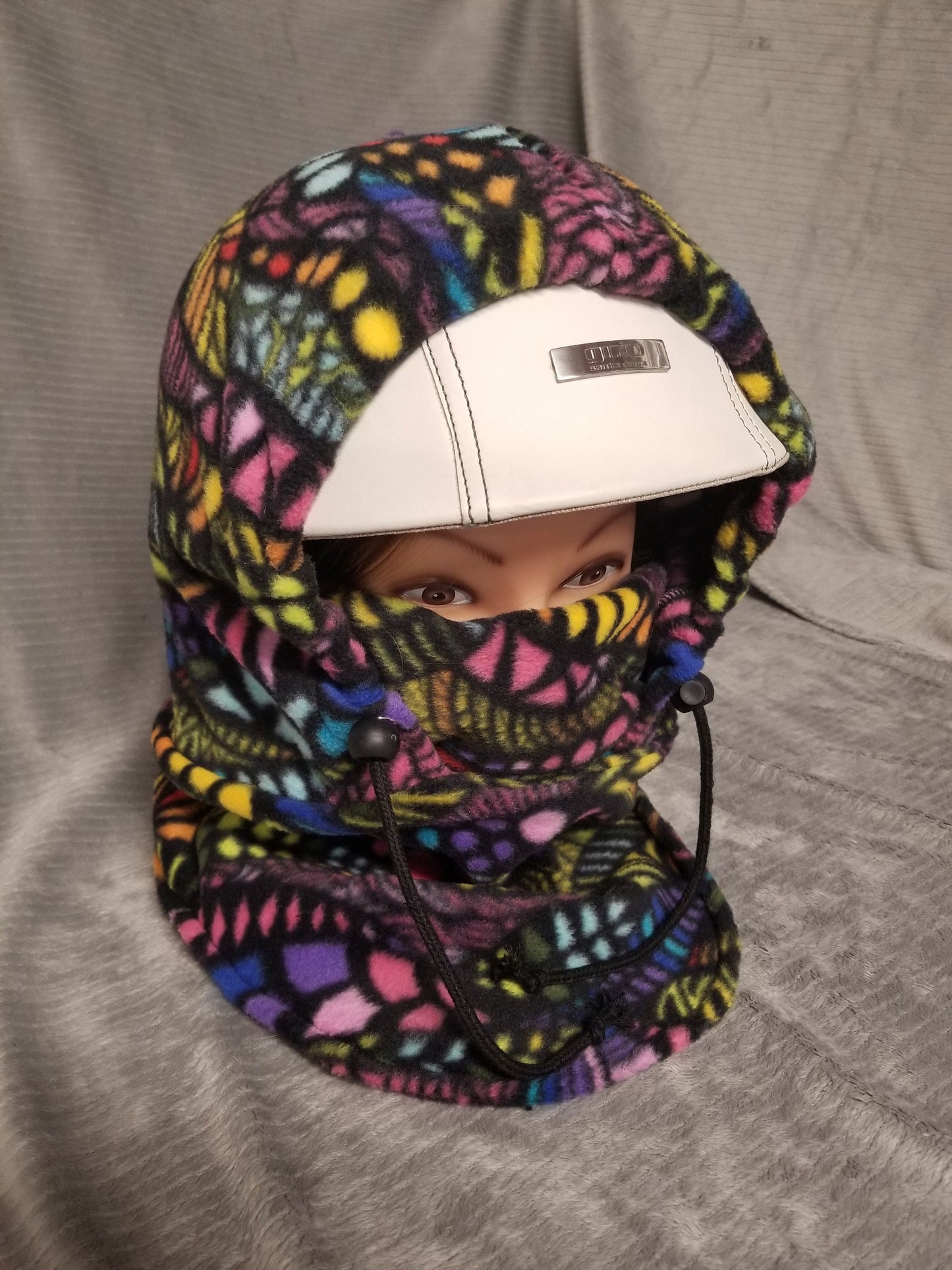 Zentangle Rainbow Print Anti Pill Fleece Large Ski Helmet Cover
