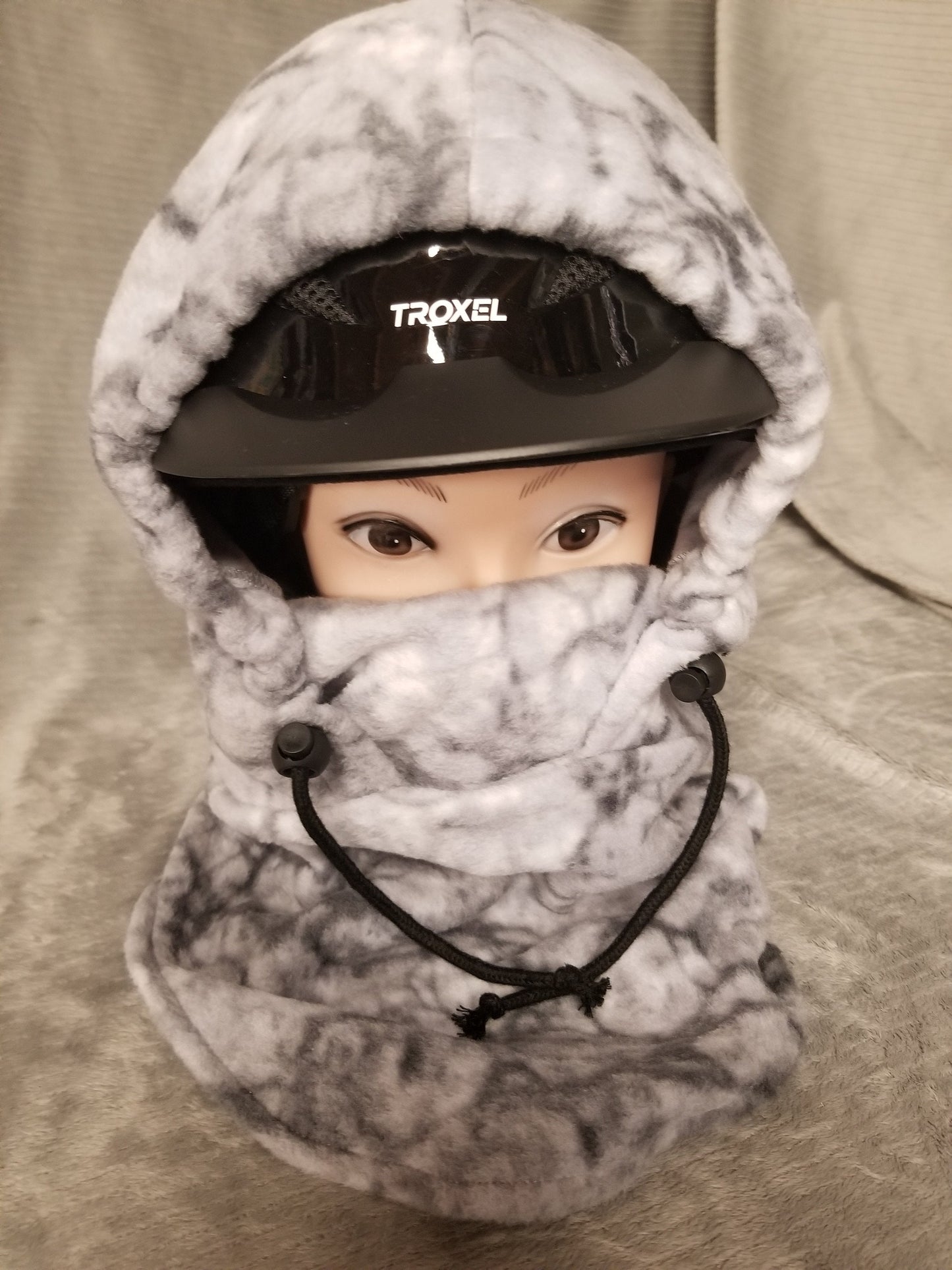 Gray Marble Large Anti Pill Fleece Ski Helmet Cover