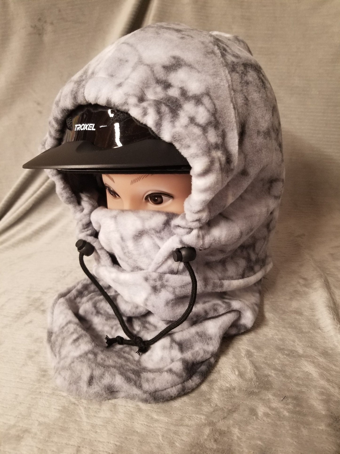 Gray Marble Large Anti Pill Fleece Ski Helmet Cover
