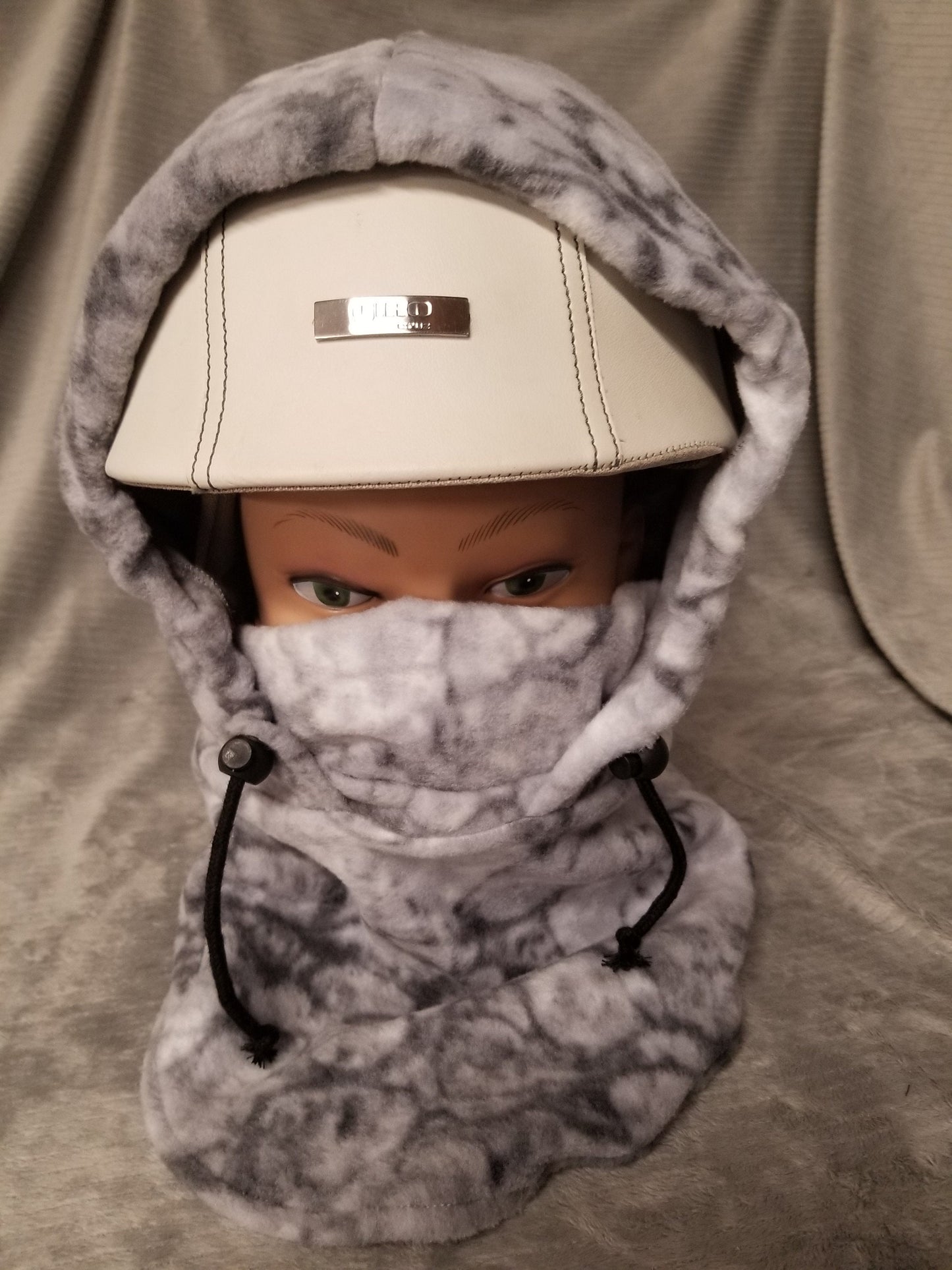 Gray Marble Large Anti Pill Fleece Ski Helmet Cover