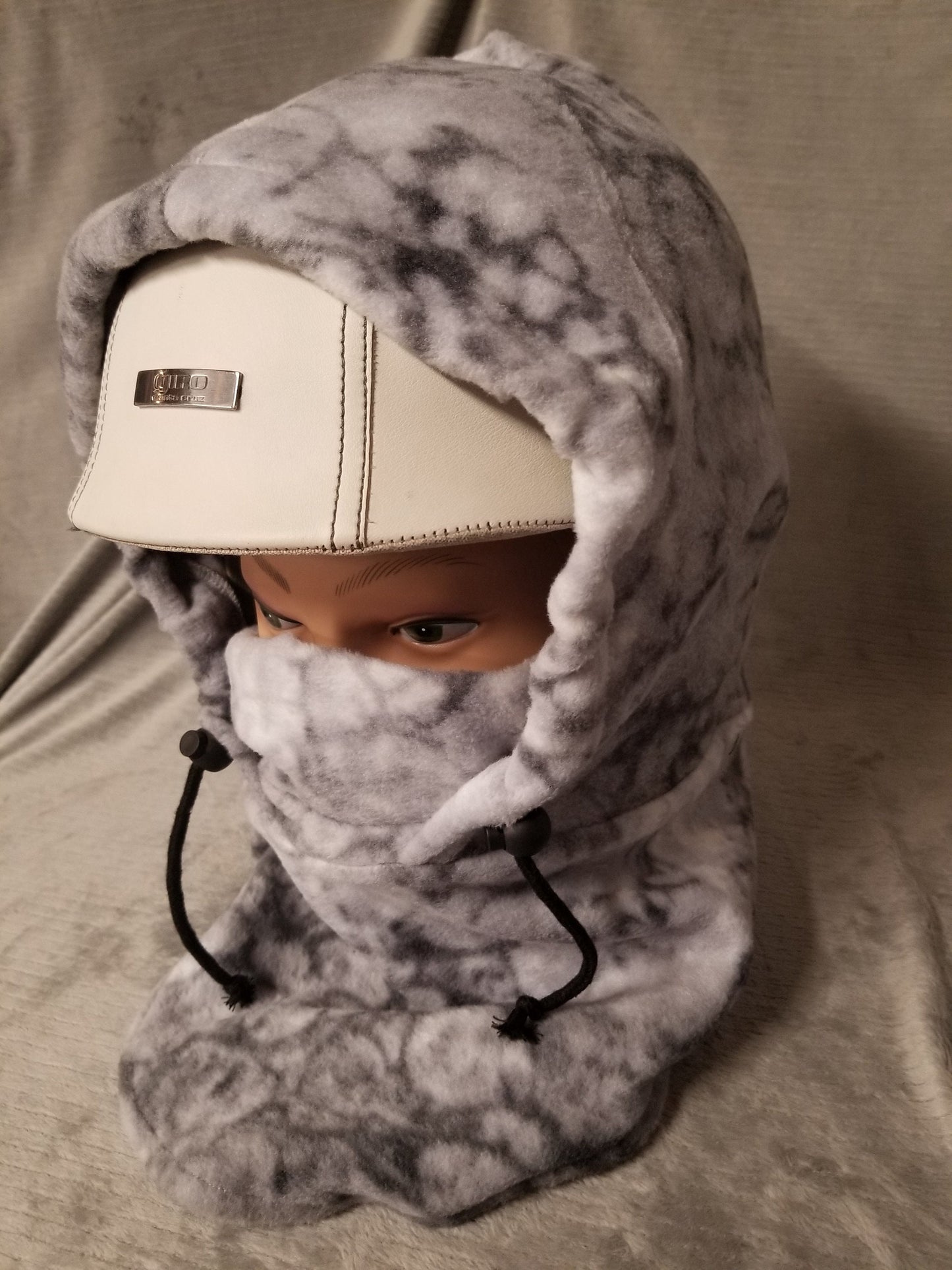 Gray Marble Large Anti Pill Fleece Ski Helmet Cover