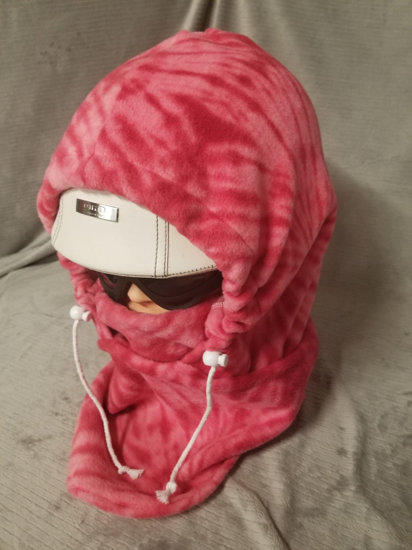 Pink Burst Anti Pill Plush Fleece Ski Helmet Cover