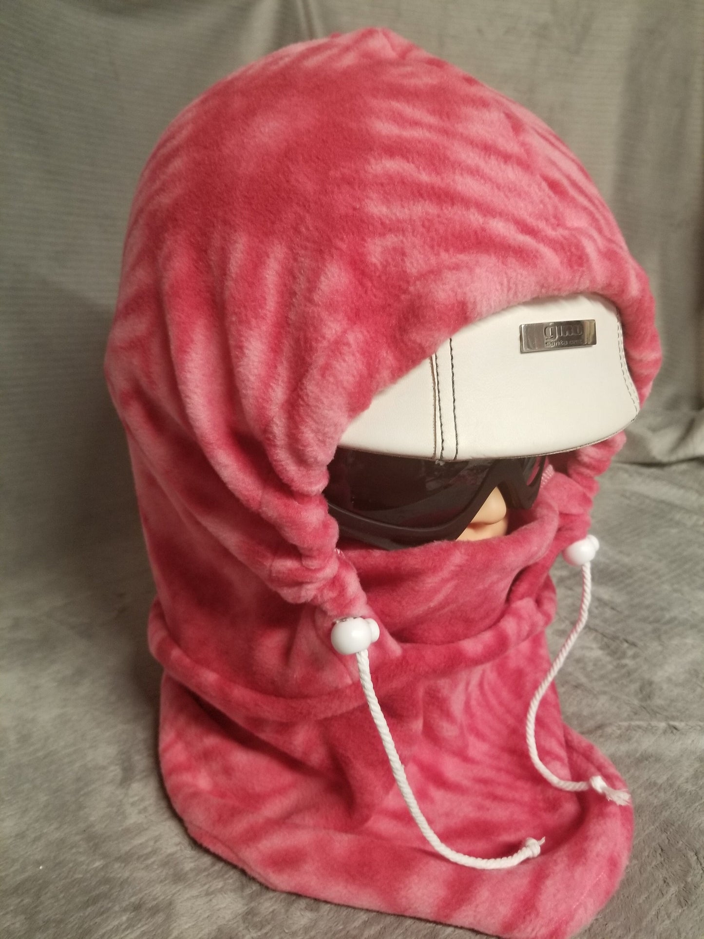 Pink Burst Anti Pill Plush Fleece Ski Helmet Cover